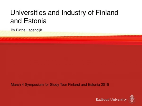 Universities and Industry of Finland and Estonia