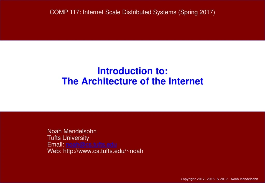 introduction to the architecture of the internet
