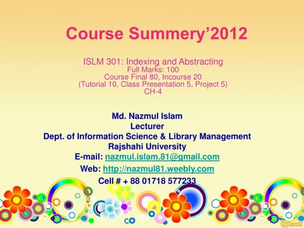 Course Summery’2012