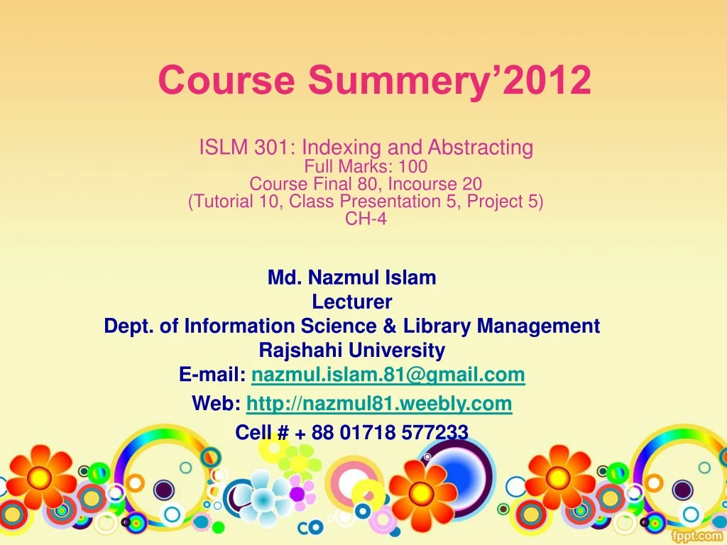 course summery 2012