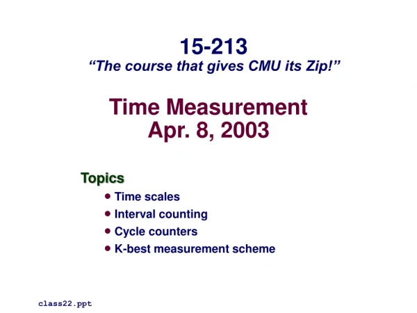 Time Measurement Apr. 8, 2003