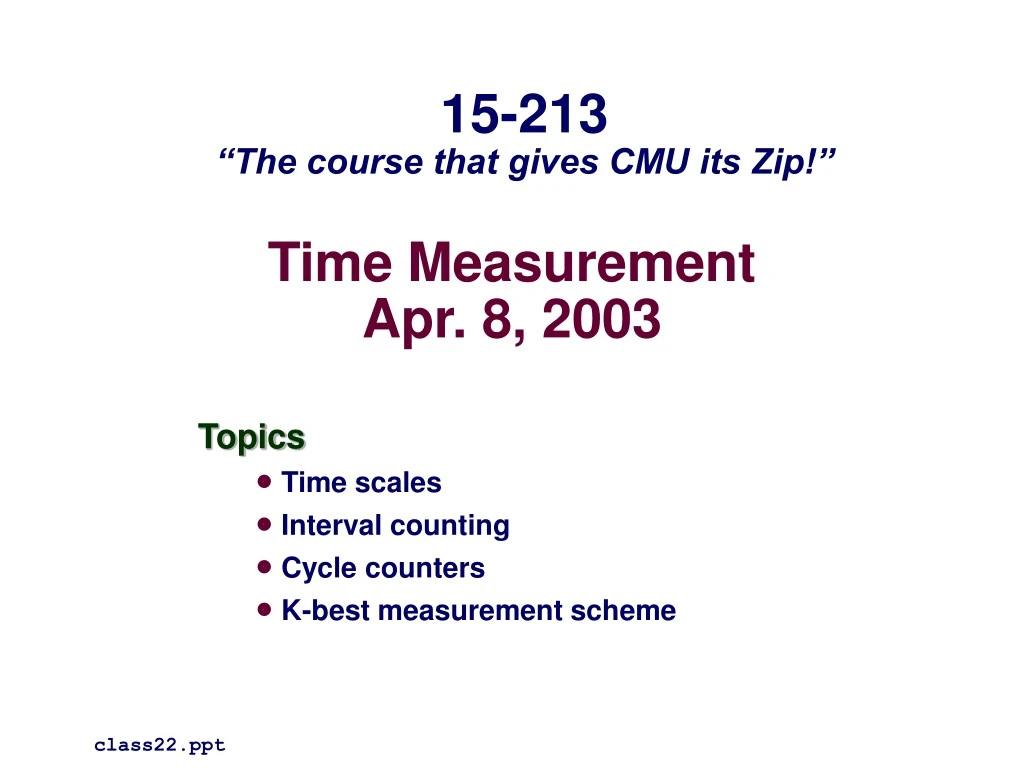 time measurement apr 8 2003