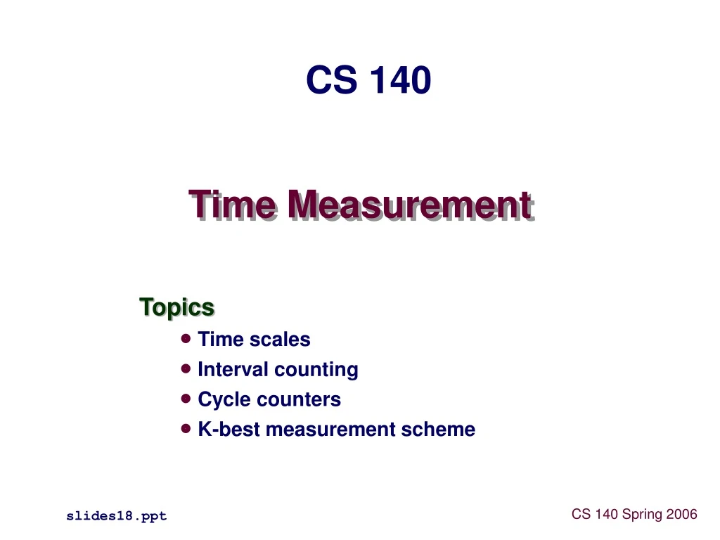 time measurement