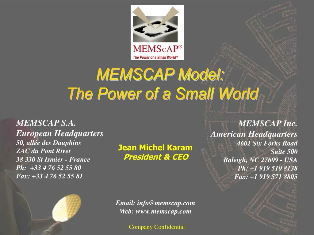 memscap model the power of a small world