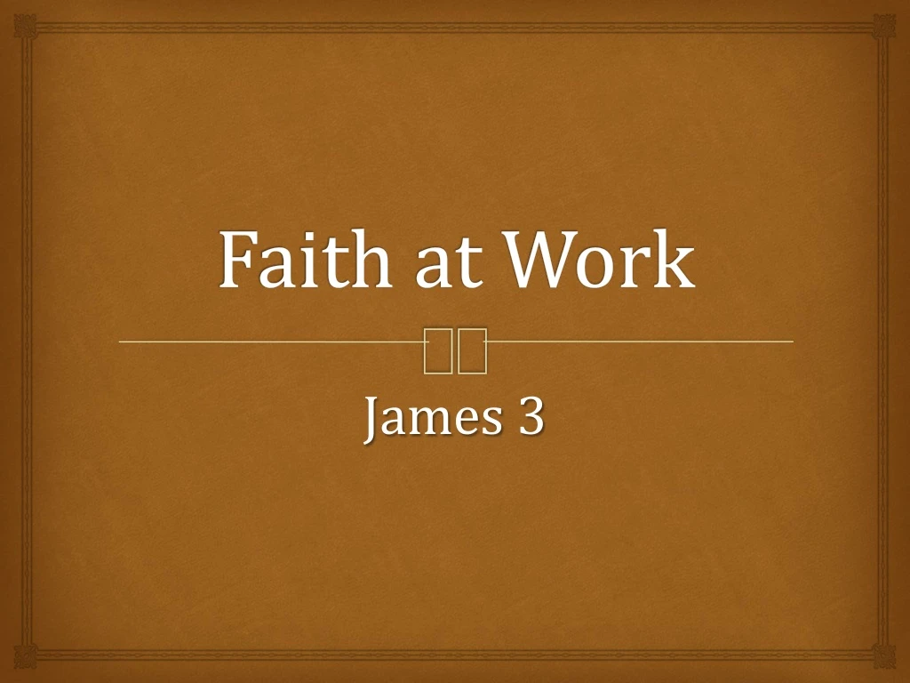 faith at work