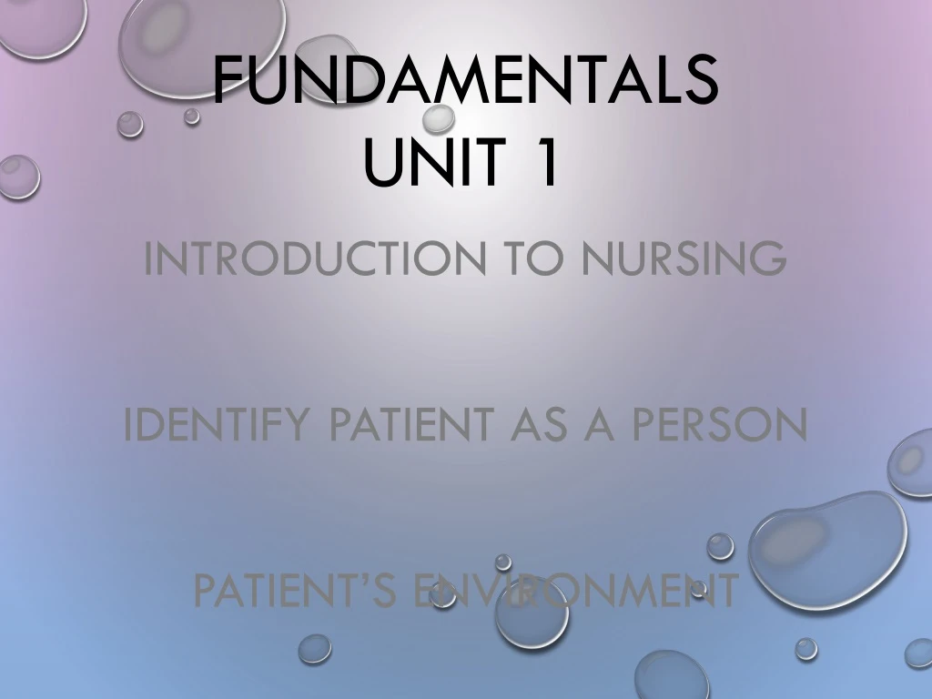 fundamentals unit 1