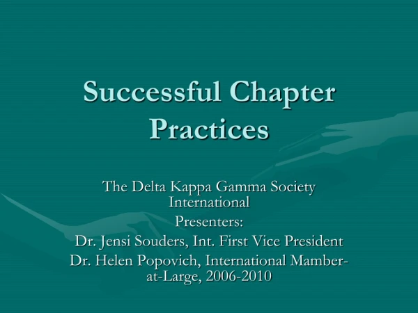 Successful Chapter Practices
