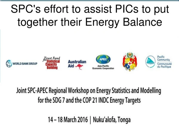 SPC's effort to assist PICs to put together their Energy Balance