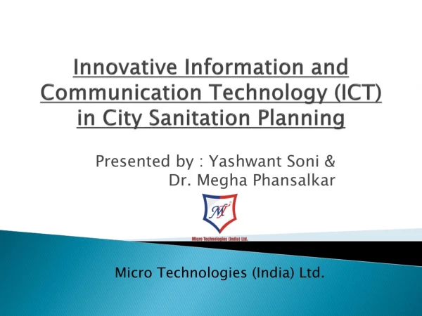Innovative Information and Communication Technology (ICT) in City Sanitation Planning