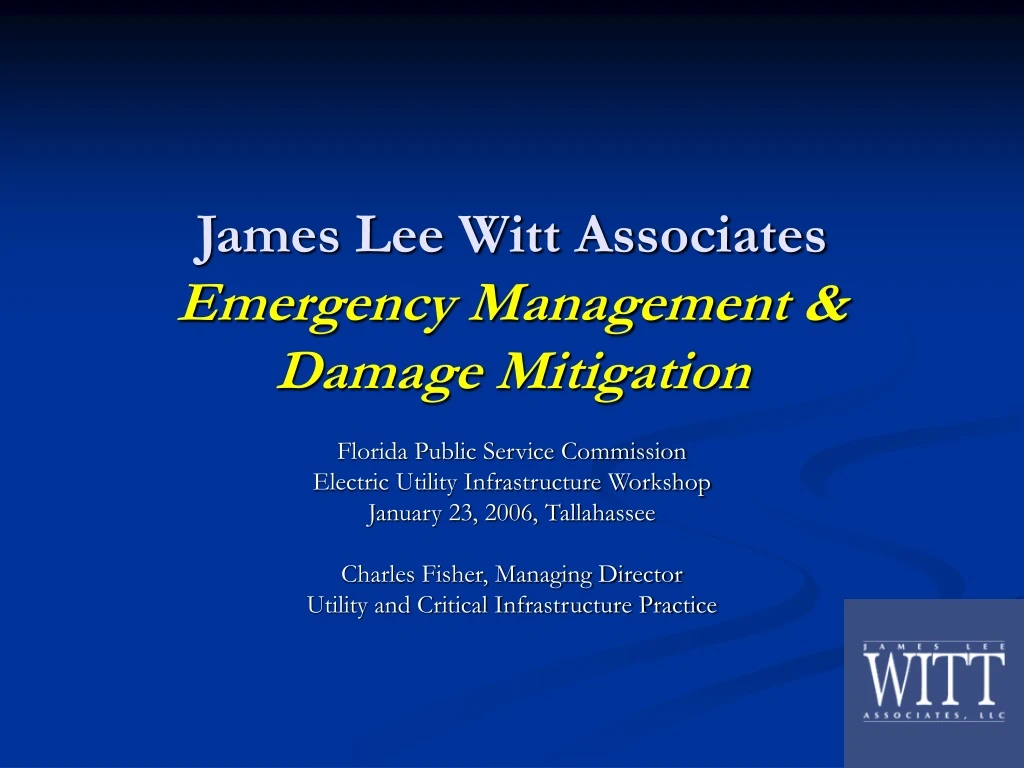 james lee witt associates emergency management damage mitigation