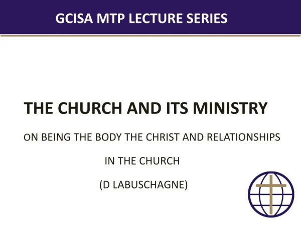 GCISA MTP LECTURE SERIES