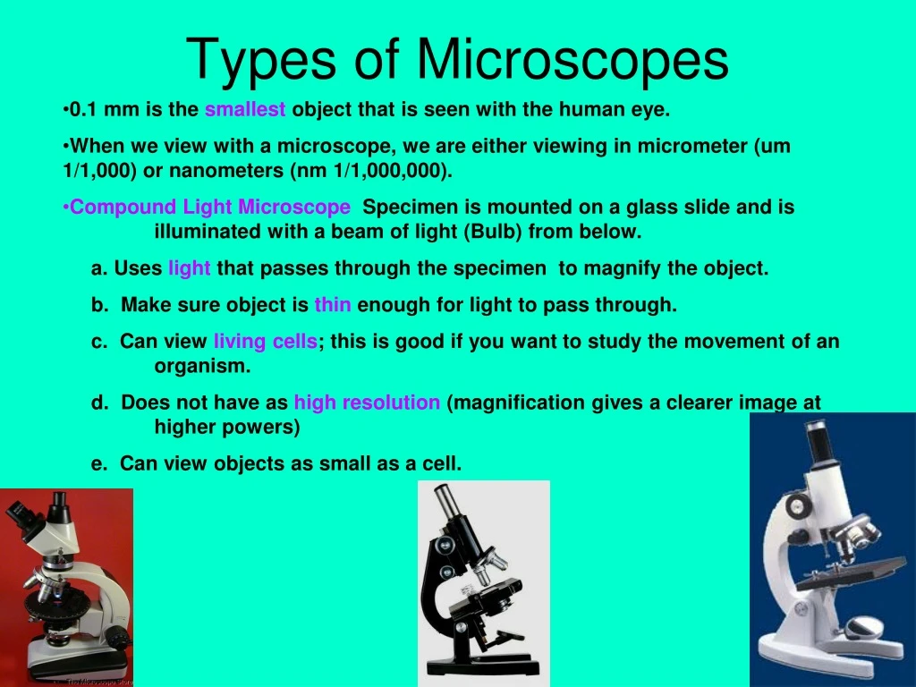 types of microscopes