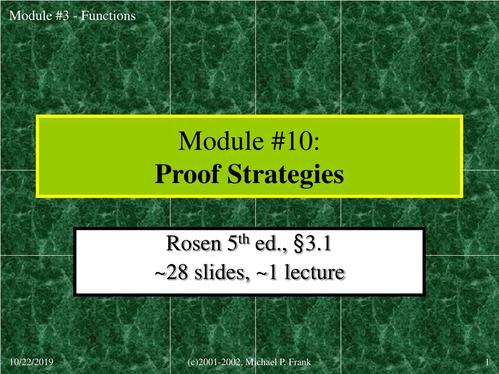 module 10 proof strategies