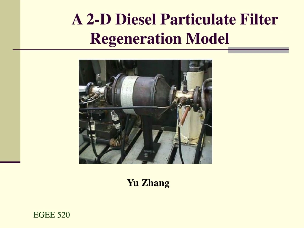 a 2 d diesel particulate filter regeneration model
