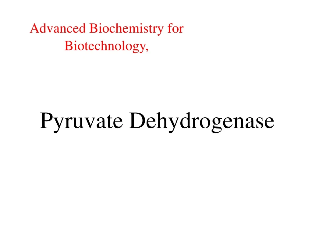 advanced biochemistry for biotechnology