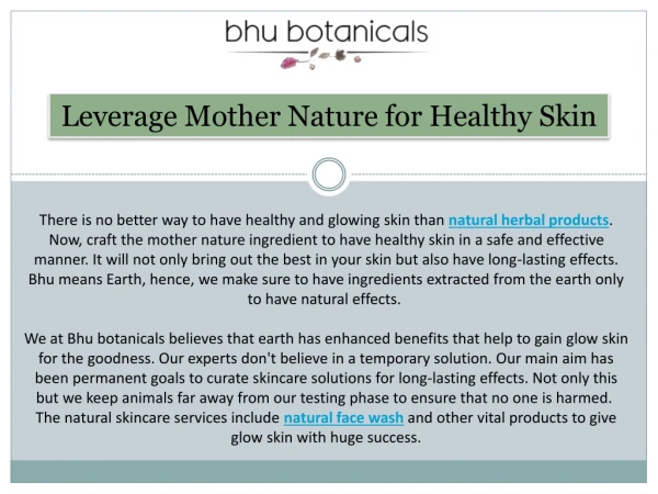 Best skin care products by Bhu Botanicals