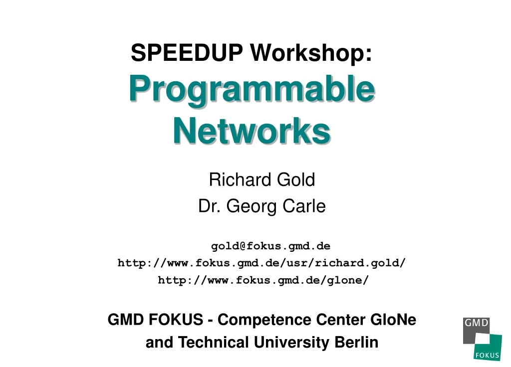 speedup workshop programmable networks