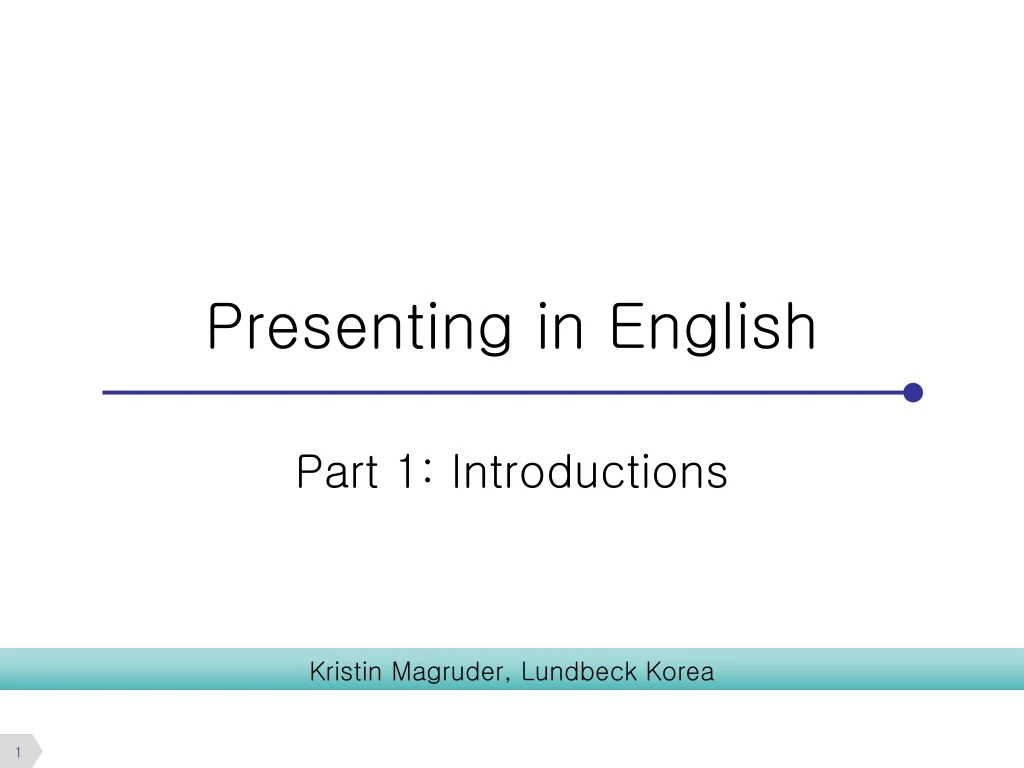 presenting in english