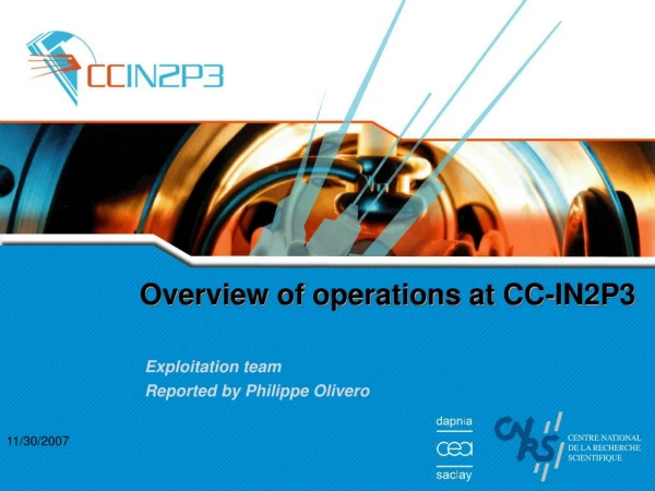 Overview of operations at CC-IN2P3
