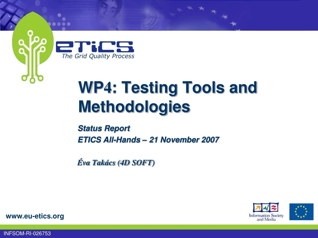 wp 4 testing tools and methodologies