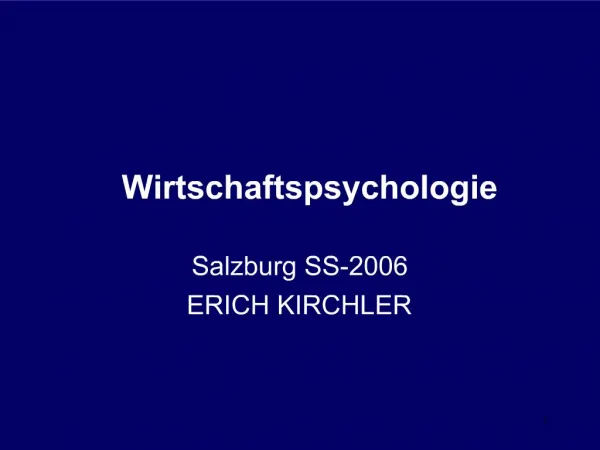 Salzburg SS-2006 ERICH KIRCHLER