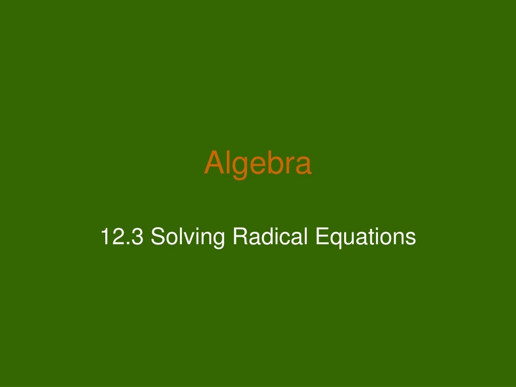 algebra