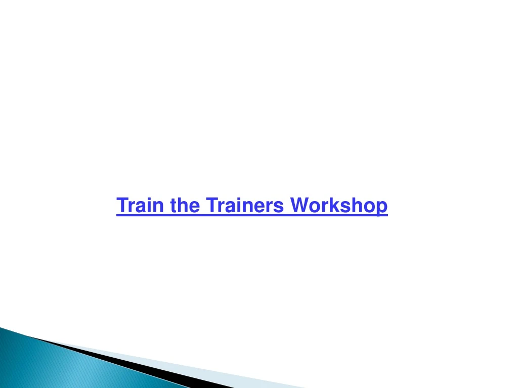 train the trainers workshop