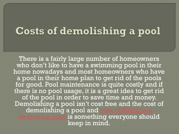 cost of filling in a swimming pool