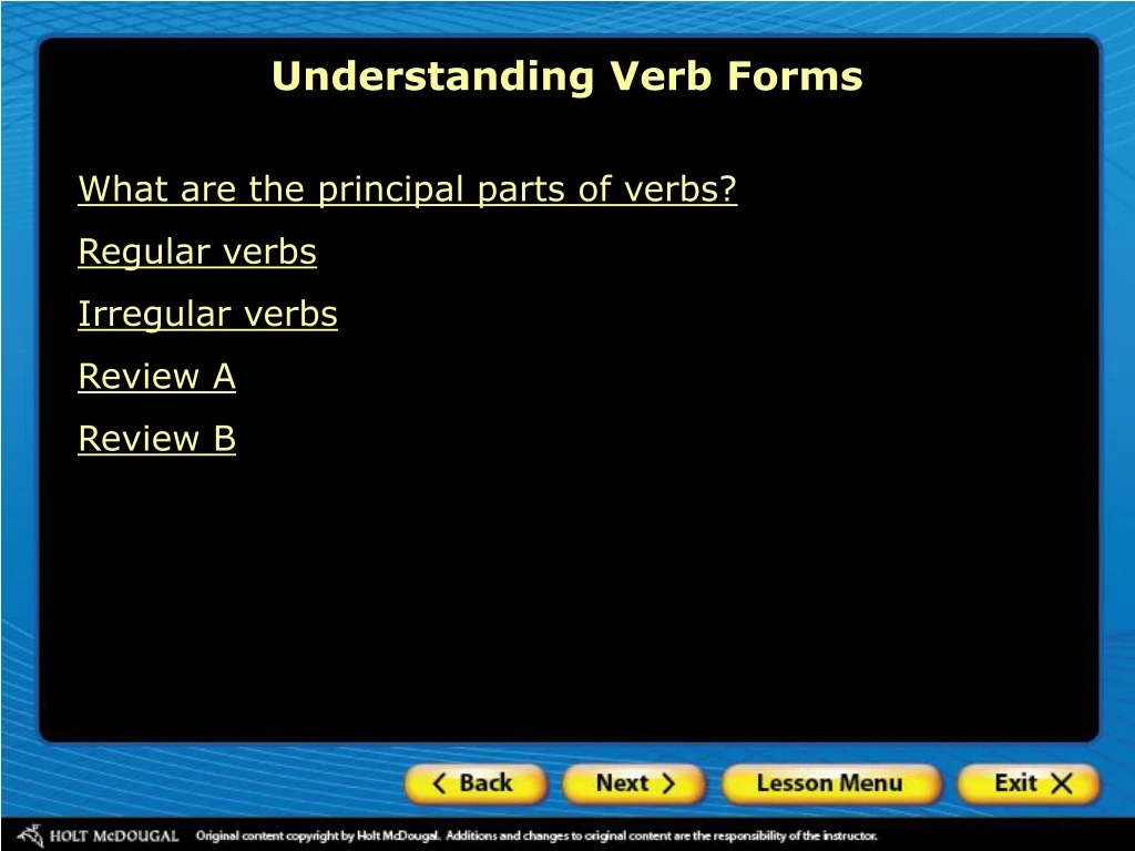 understanding verb forms