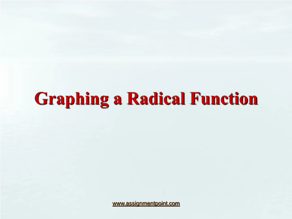 graphing a radical function