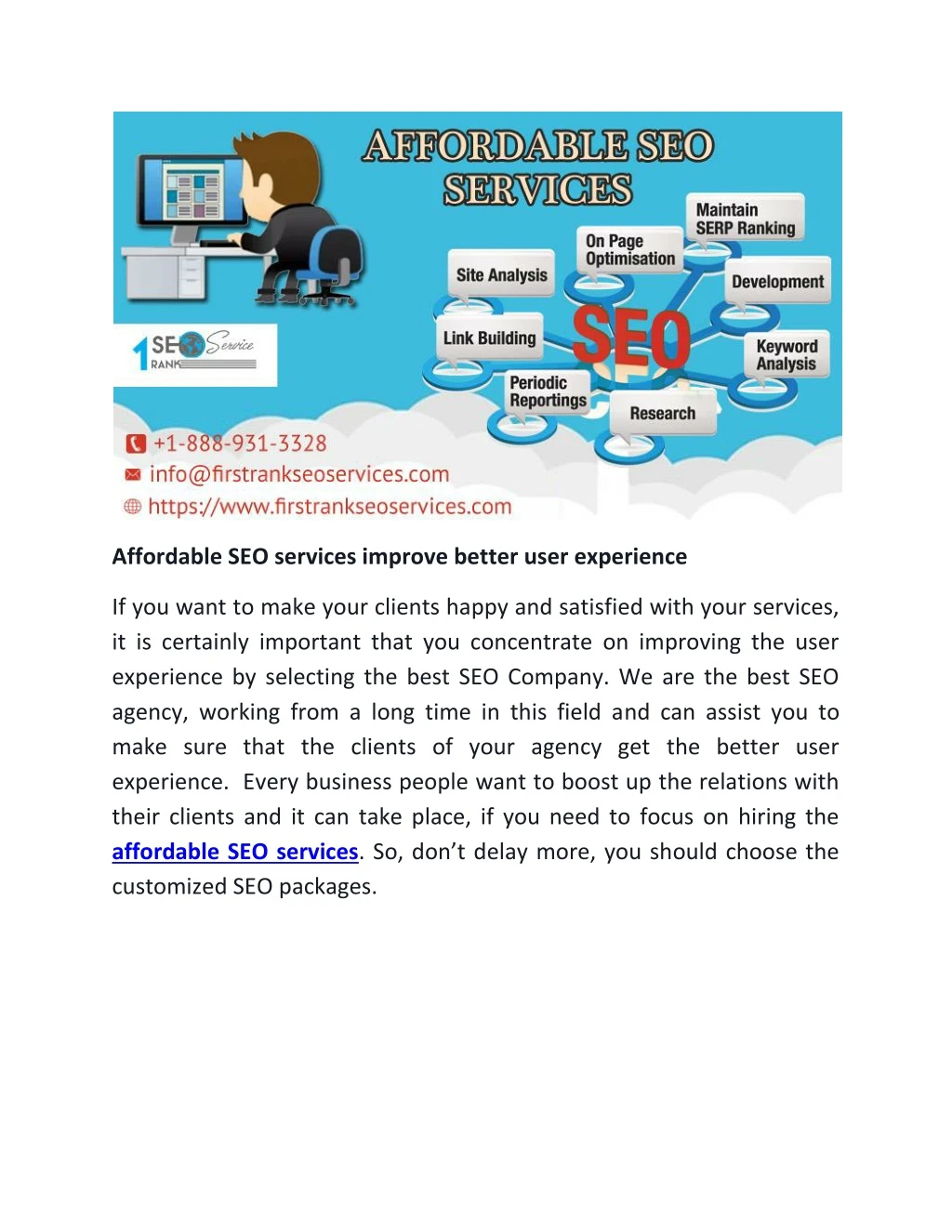 affordable seo services improve better user