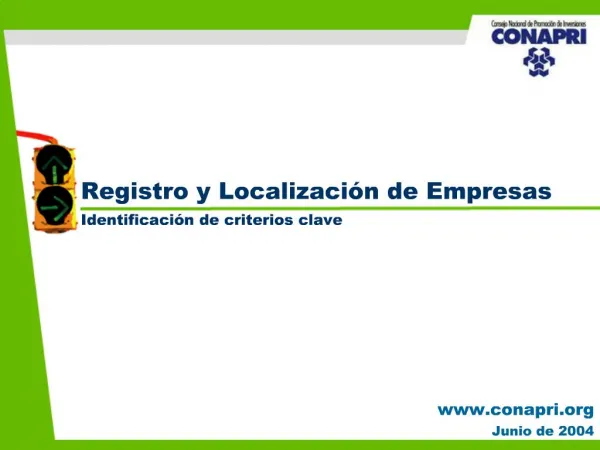 Registro y Localizaci n de Empresas Identificaci n de criterios clave