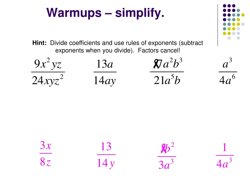 warmups simplify
