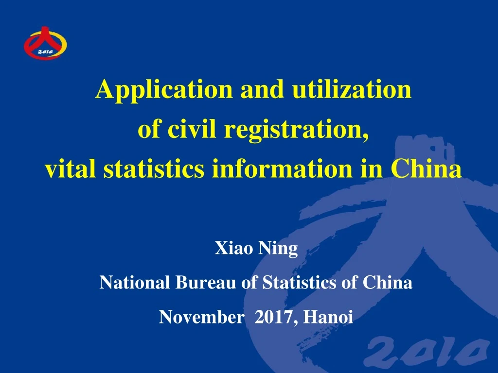 application and utilization of civil registration vital statistics information in china