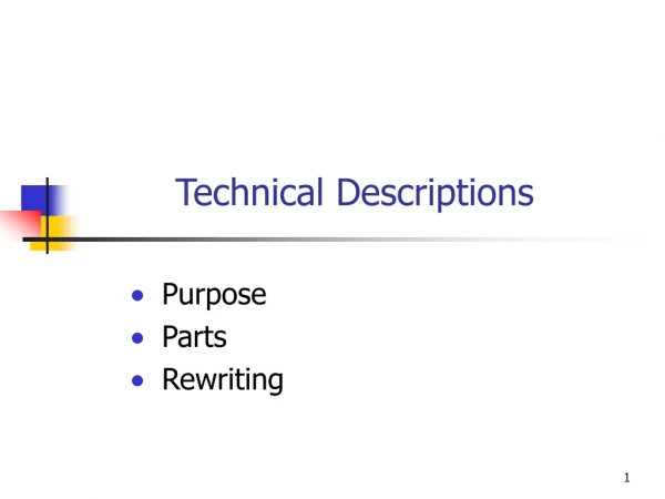 Technical Descriptions