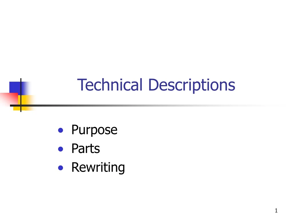 technical descriptions