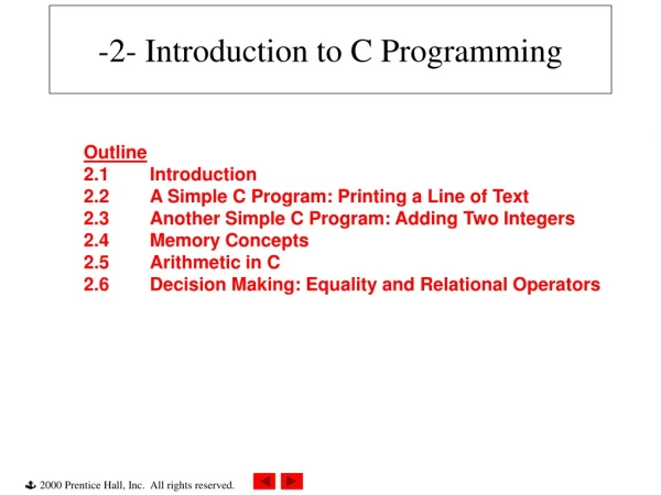 -2- Introduction to C Programming