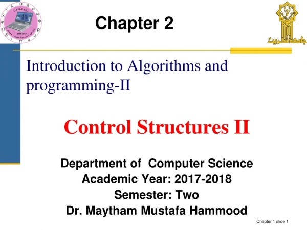 Introduction to Algorithms and programming-II