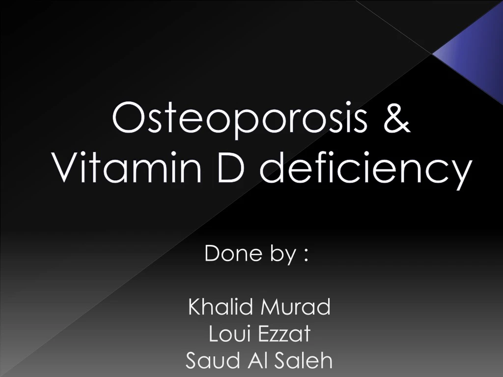 osteoporosis vitamin d deficiency