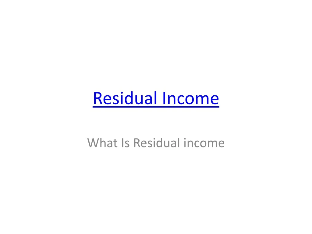 residual income