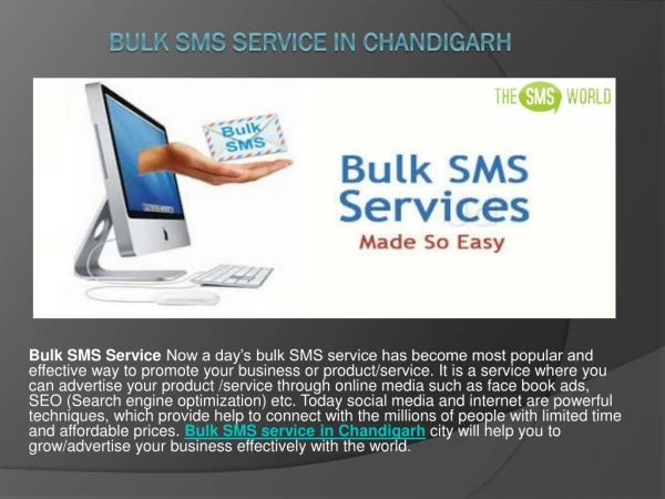 BULK SMS SERVICE IN CHANDIGARH