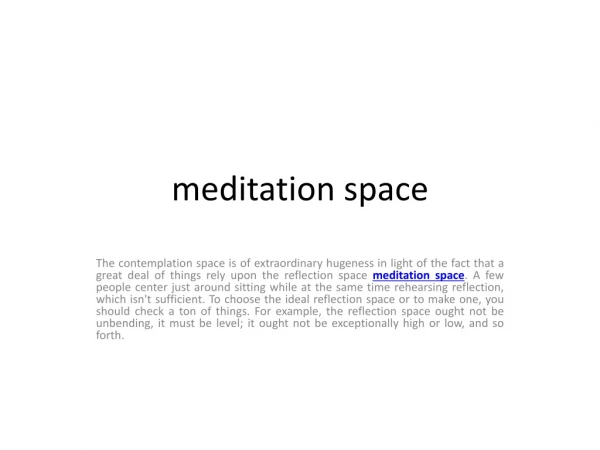 meditation space