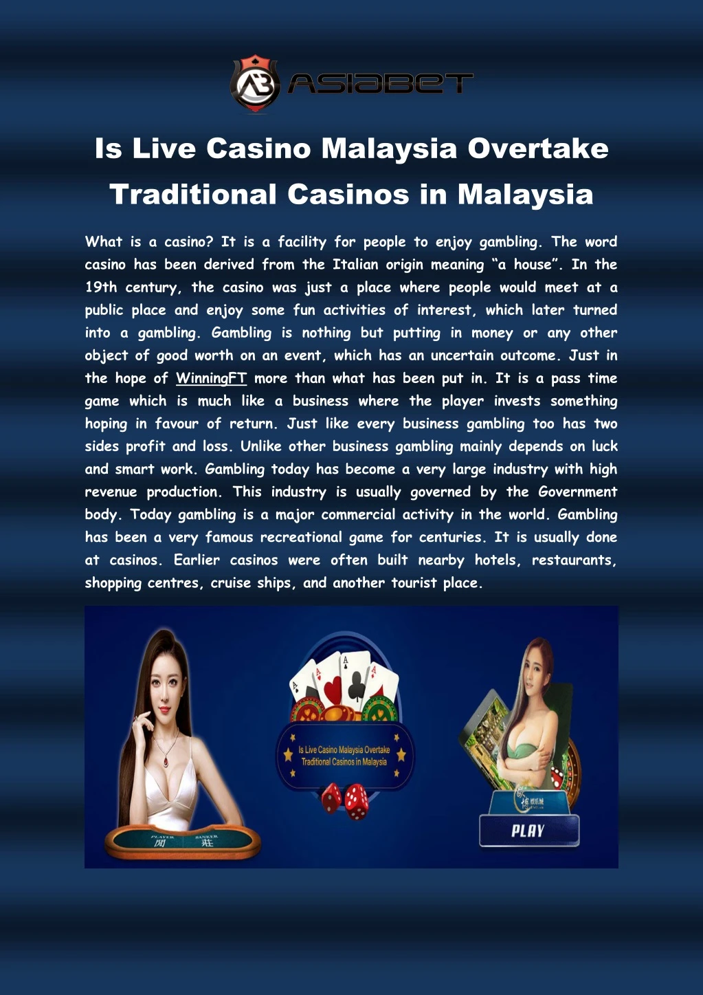 is live casino malaysia overtake traditional