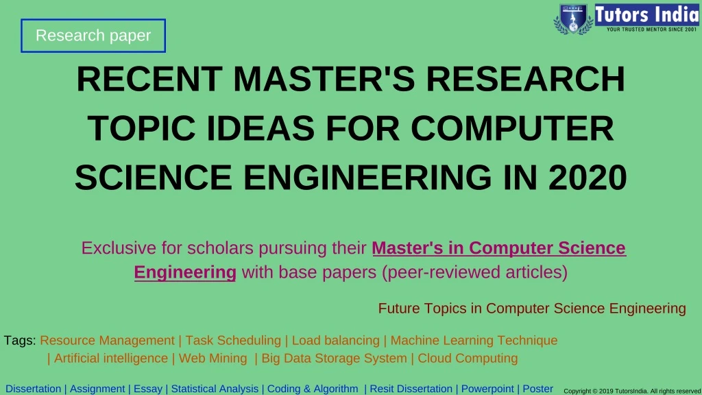 research paper recent master s research topic