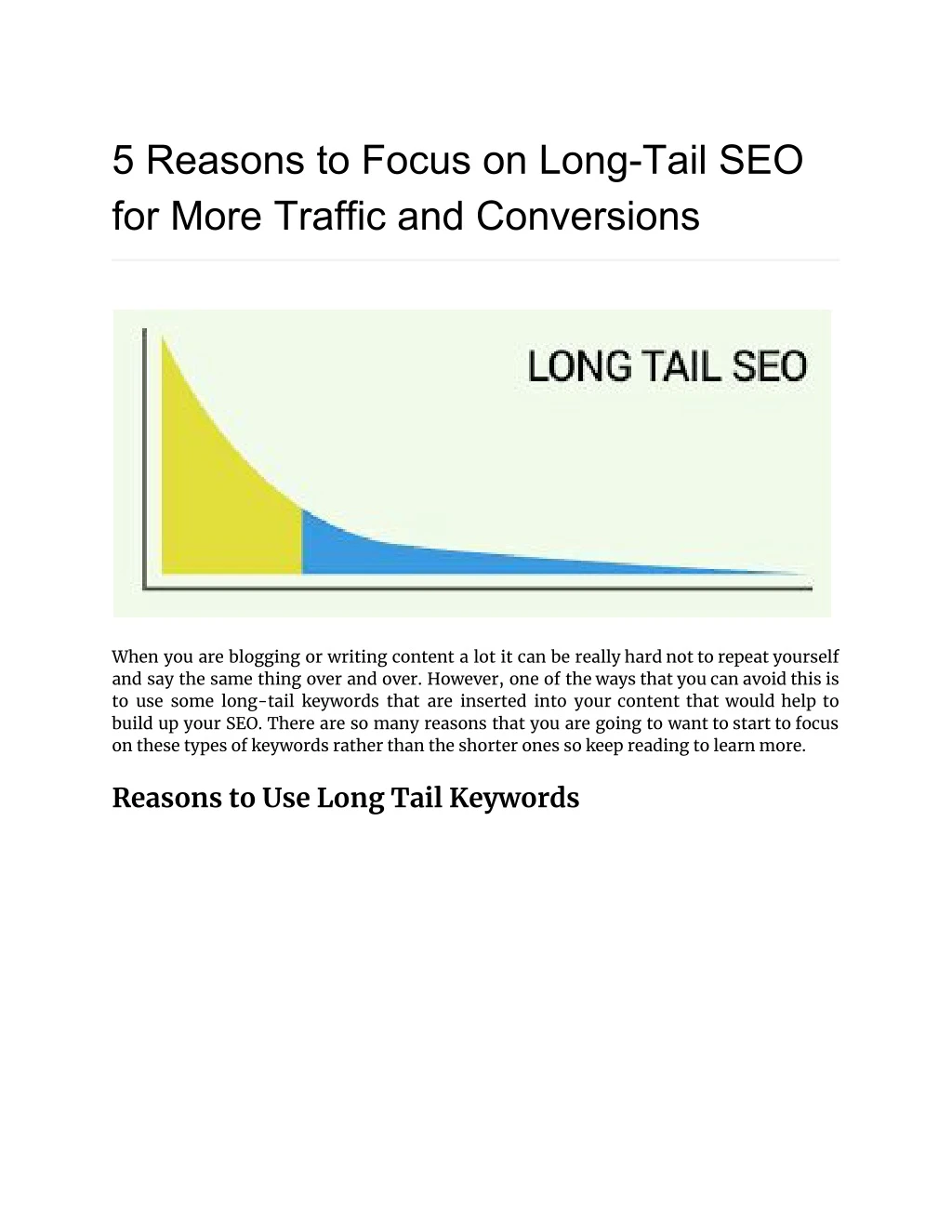 5 reasons to focus on long tail seo for more