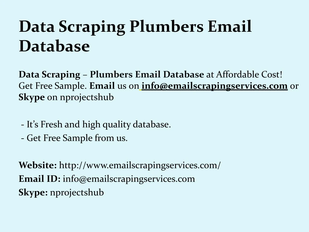 data scraping plumbers email database