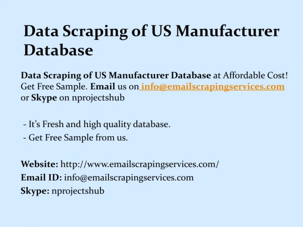 data scraping of us manufacturer database