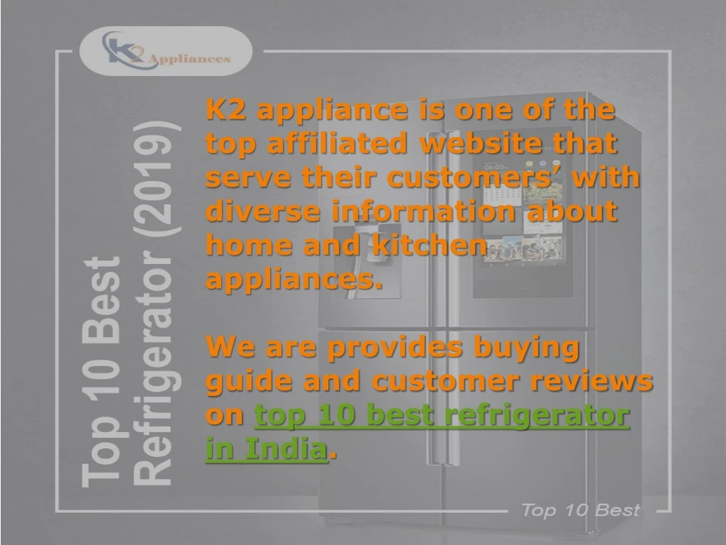 k2 appliance is one of the top affiliated website