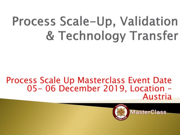 Process Scale-Up in house training