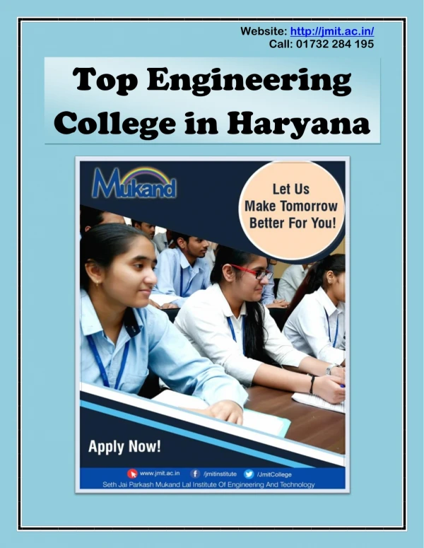 Best Engineering College in Haryana - Top Engineering College in Haryana